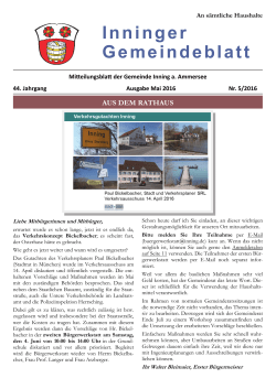 Inninger Gemeindeblatt - Gemeinde Inning a. Ammersee