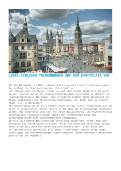 Linke schlagen Trinkbrunnen auf dem Marktplatz vor