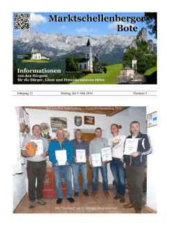 Jahrgang 22 Montag, der 9. Mai 2016 Nummer 5