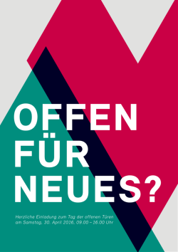 Herzliche Einladung zum Tag der offenen T&uuml;ren am