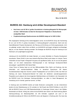 BUWOG AG: Hamburg wird dritter Development