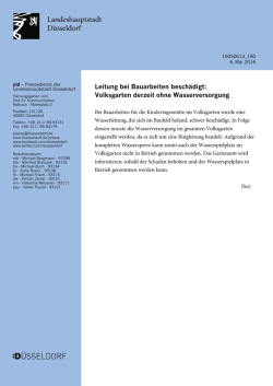 Leitung bei Bauarbeiten beschädigt: Volksgarten