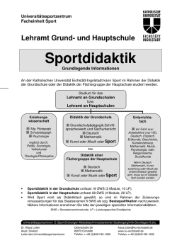 Sportdidaktik - Katholische Universität Eichstätt