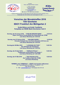 Vorschau der Monatstreffen 2016 TSV Ginnheim 60431 Frankfurt