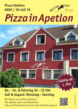 Pizza in Apetlon - Reiterhof Sonja