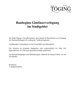 Glasfaserleitungen - Die Stadt T&ouml;ging a. Inn