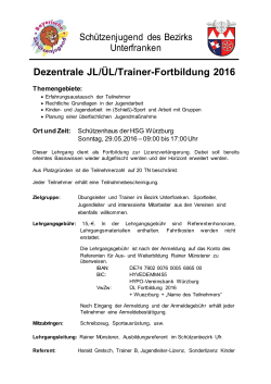 Dezentrale JL/ÜL/Trainer-Fortbildung 2016