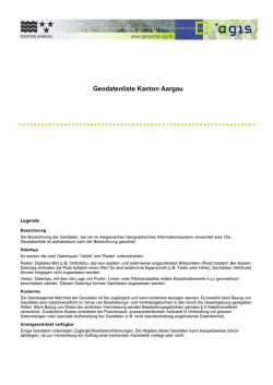 Geodatenliste - beim Kanton Aargau