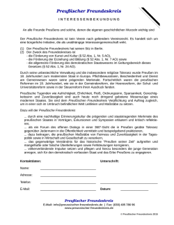 Interessenbekundung - Preu&szlig;ischer Freundeskreis
