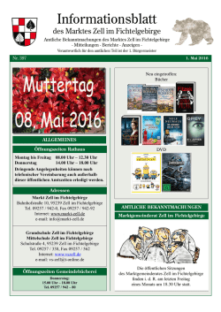 Informationsblatt Mai 2016 - Markt Zell im Fichtelgebirge