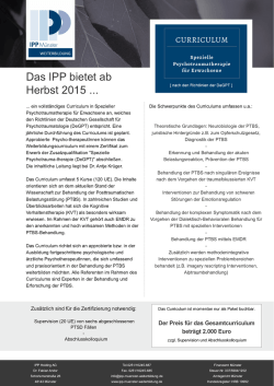 ipp-traumacurriculum 2016  - Spezielle Psychotraumatherapie