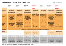 Frühlingsplan 7 (02.05.2016 - 08.05.2016)