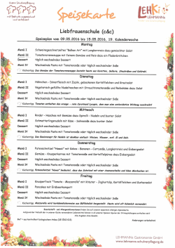 Speiseplan der Mensa - Erzbischöfliche Liebfrauenschule Bonn