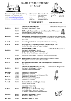 Aktueller Pfarrbrief