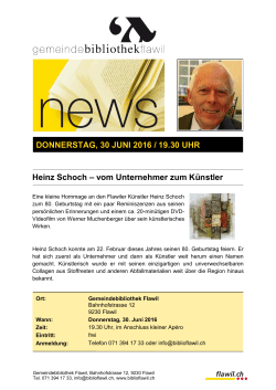 Heinz Schoch 30.06.2016 - Gemeindebibliothek Flawil