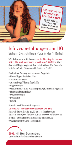 Infoveranstaltungen am LfG