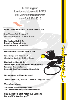 LM-Modus, Lizenzpflicht DM-Qualifikation Doublette am 08.05.2016