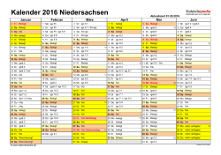 Kalender 2016 Niedersachsen