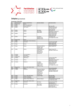 Zeitplan (provisorisch)