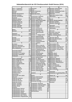Haltestellenübersicht der IOV Omnibusverkehr GmbH Ilmenau (2014)