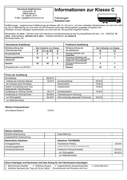 Info Klasse C - Fahrschule Siegfried Henz