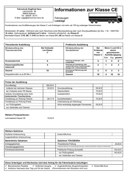 Informationen zur Klasse CE - Fahrschule Siegfried Henz