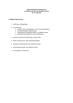 Die vorl&auml;ufige Tagesordnung der Landesparteiratssitzung findet