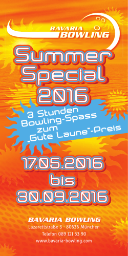 Summer Special 2016 Summer Special 2016 - Bavaria