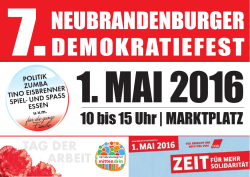 Flyer Demokratiefest Neubrandénburg 2016 - DGB