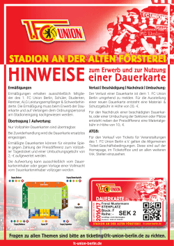 einer Dauerkarte - 1. FC Union Berlin