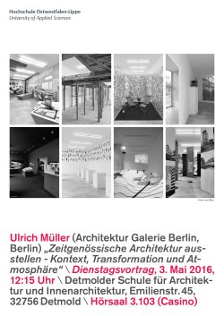 Ulrich Müller (Architektur Galerie Berlin, Berlin) - HS-OWL
