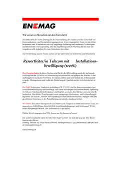 Ressortleiter/in Telecom mit Installationsbewilligung