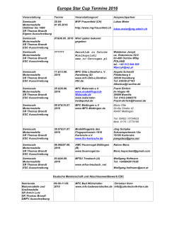 Europa Star Cup Termine 2016 - DMFV