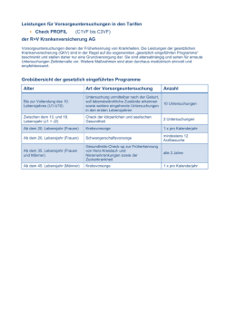&Uuml;bersicht Vorsorgeuntersuchungen Check PROFIL