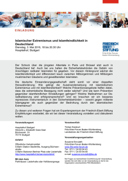 FES Einladung 1803 Islamischer Extremismus Stuttgart 3 MAI