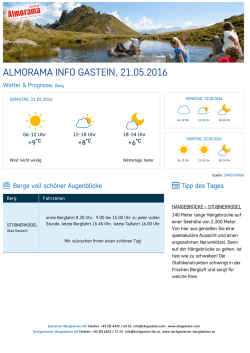 ALMORAMA INFO GASTEIN, 21.05.2016
