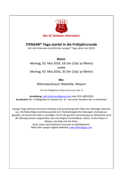 IYENGAR&reg; Yoga startet in die Fr&uuml;hjahrsrunde