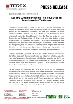 Der TDS V20 auf der Bauma – die Revolution im Bereich