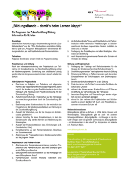 Information f&uuml;r Schulen