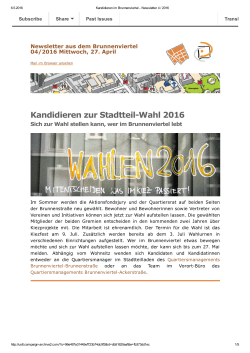 Newsletter - Quartiersmanagement Brunnenviertel