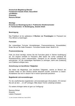 Hochschule Magdeburg-Stendal Fachbereich Soziale Arbeit