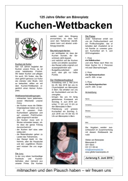 Kuchen-Wettbacken - Gfeller am Bärenplatz
