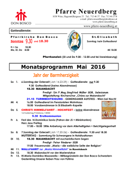 Monatsprogramm Mai - Pfarre Neuerdberg