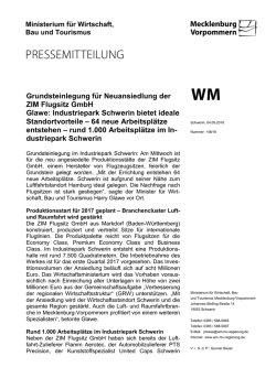 Grundsteinlegung f&uuml;r Neuansiedlung der ZIM Flugsitz GmbH Glawe