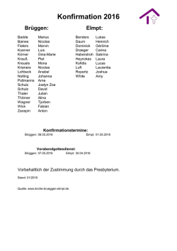 Konfirmanden 2016 - Kirche Brüggen