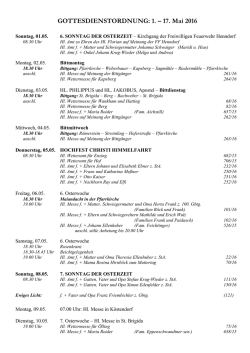 Gottesdienstordnung KW 18-19 - Pfarre Henndorf am Wallersee