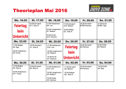 Theorieplan Mai 2016 - Fahrschule Drive Zone GmbH