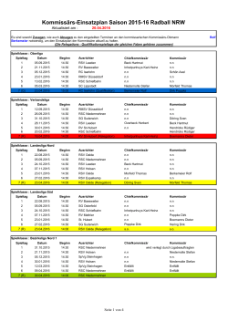 Kommissärseinsatzplan - der Fachschaft Radball/Radpolo NRW