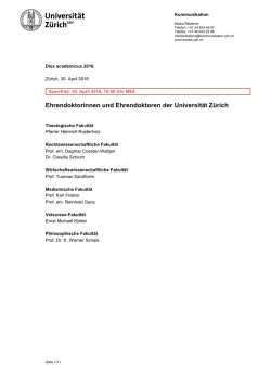 Ehrendoktortitel 2016  - UZH im Bild