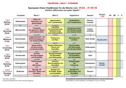 Speiseplan - Kieler Stadtkloster